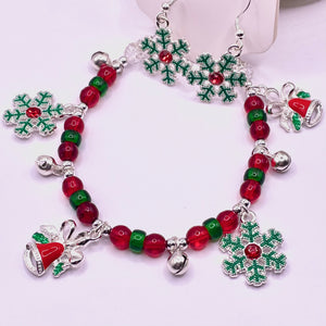 Jingle Glass Bracelet and Earrings Set