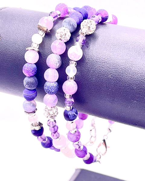 Frosted Agate Gemstone Bracelets