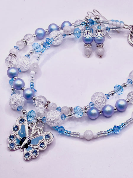 Soft Blue Butterfly Charm bracelet