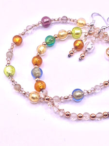 Gold Foil Murano Glass Jewelry Set