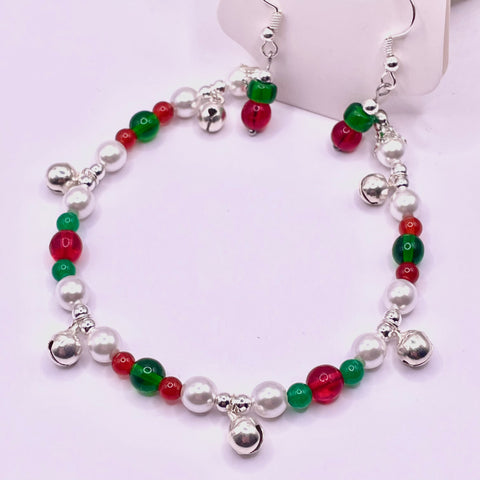 Jingle Pearls Bracelet and Earrings Set